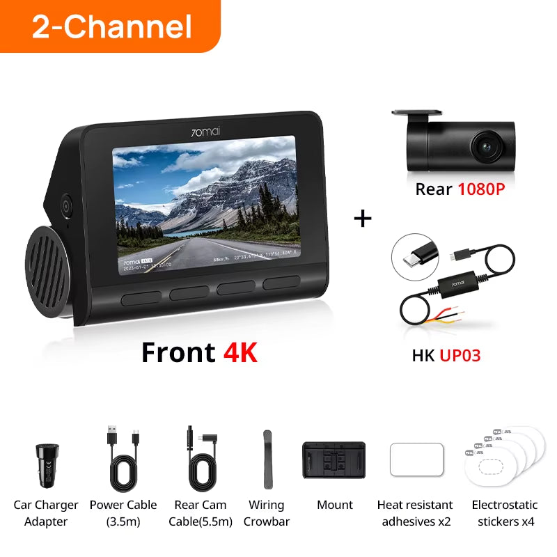 4K Dash Cam A810 HDR Built-In GPS ADAS 24H Parking 4G Compatible Car DVR A810