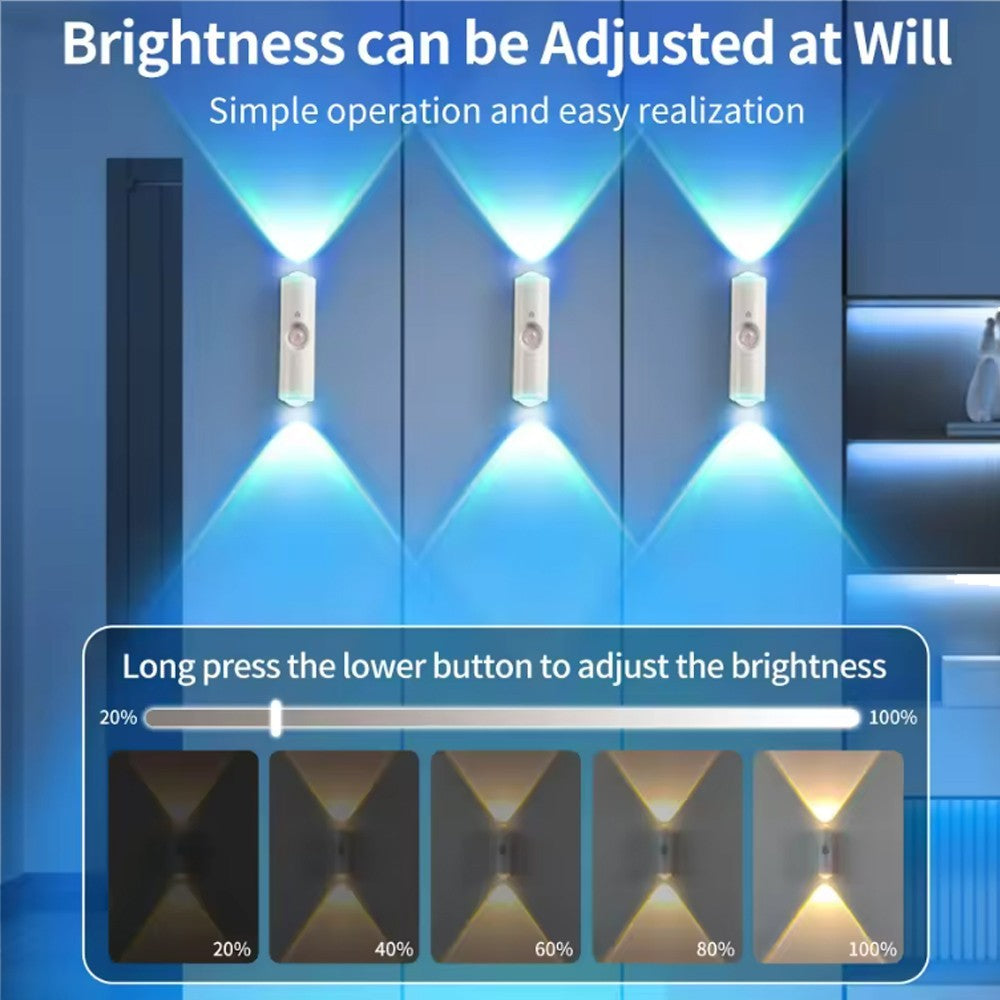 Smart Rechargeable RGB Gradient Motion Sensor LED Wall Lamp - Ambient Night Light