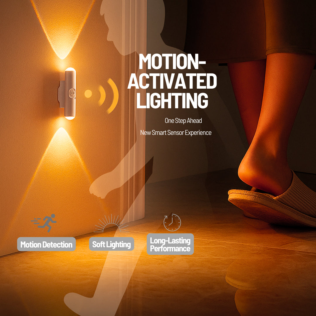 Smart Rechargeable RGB Gradient Motion Sensor LED Wall Lamp - Ambient Night Light