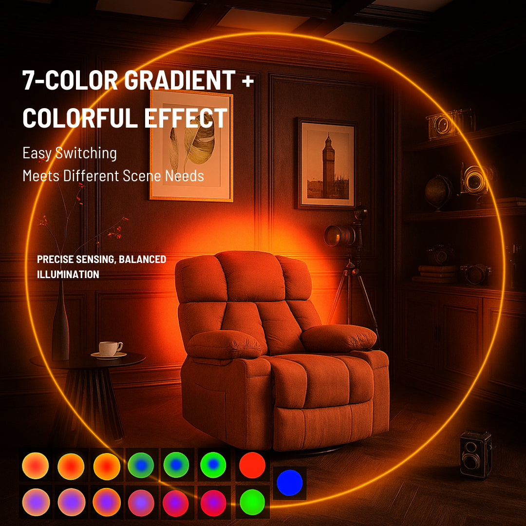 Smart Rechargeable RGB Gradient Motion Sensor LED Wall Lamp - Ambient Night Light