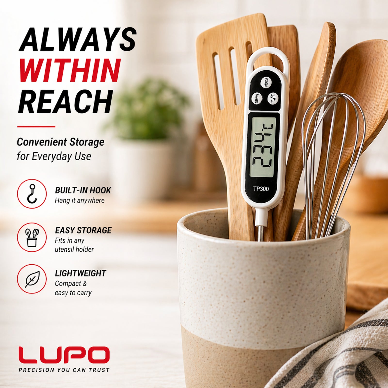 Instant Read Digital Meat Thermometer for BBQ and Air Fryer Cooking