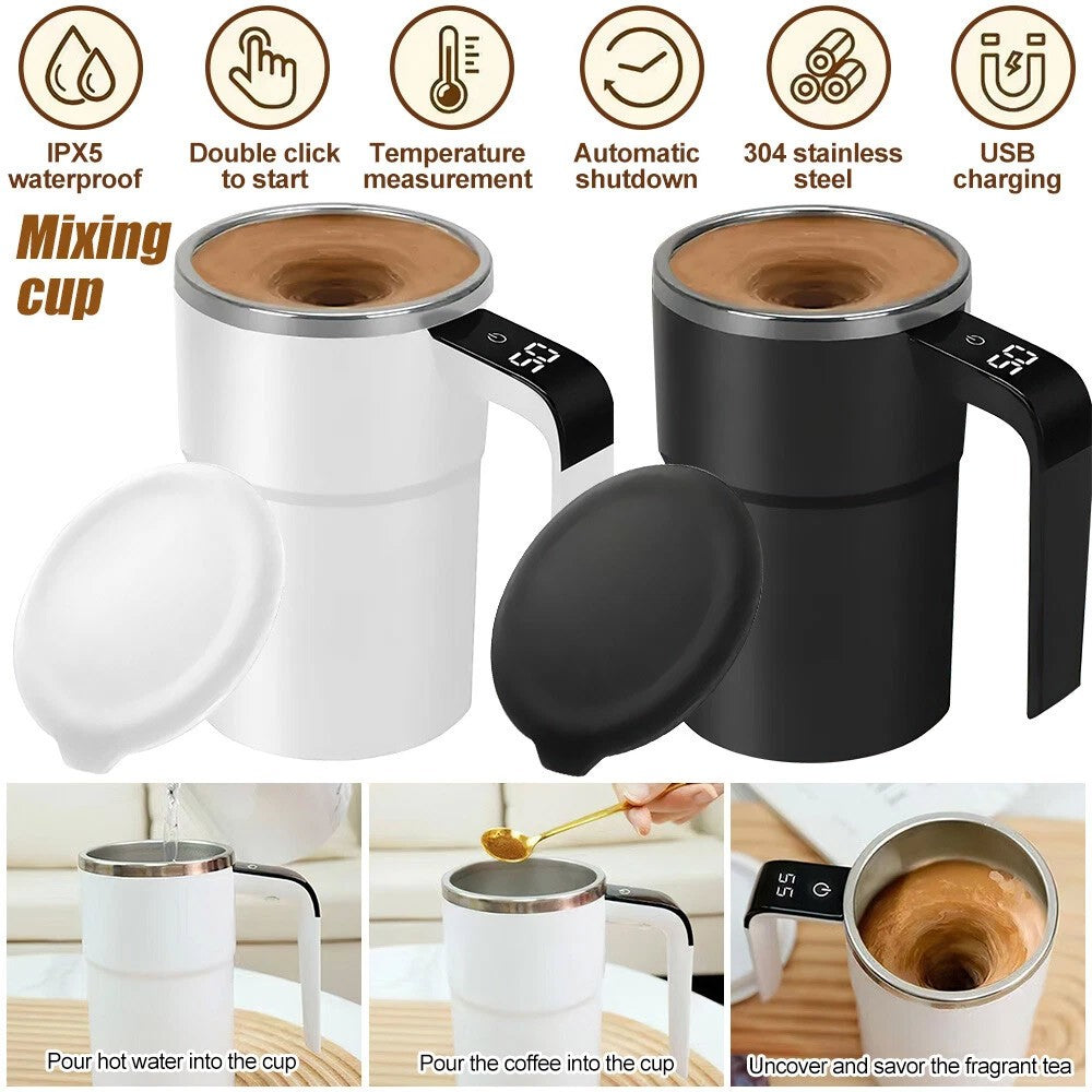 Self-Stirring Coffee Mug 380ML Magnetic Stirring Cup Portable Rechargeable