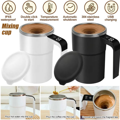 Self-Stirring Coffee Mug 380ML Magnetic Stirring Cup Portable Rechargeable