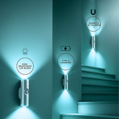 Smart Rechargeable RGB Gradient Motion Sensor LED Wall Lamp - Ambient Night Light