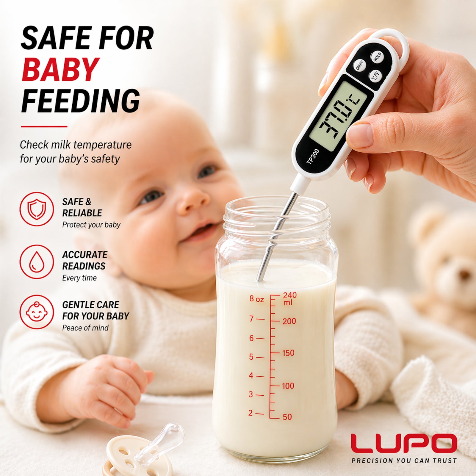 Instant Read Digital Meat Thermometer for BBQ and Air Fryer Cooking