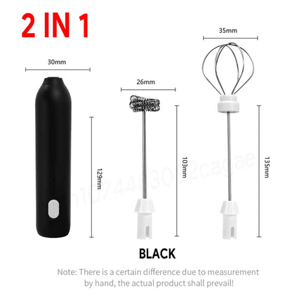 Premium Wireless Milk Frother - Electric Type-C Handheld Blender for Perfect Coffee, Cappuccino & Cream Mixing
