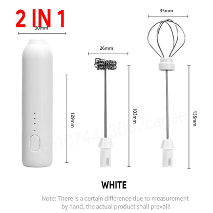 Premium Wireless Milk Frother - Electric Type-C Handheld Blender for Perfect Coffee, Cappuccino & Cream Mixing