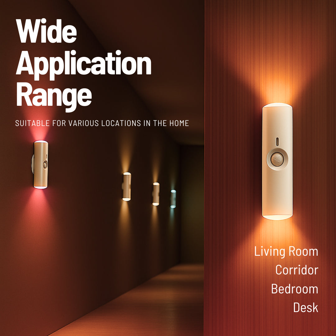 Smart Rechargeable RGB Gradient Motion Sensor LED Wall Lamp - Ambient Night Light