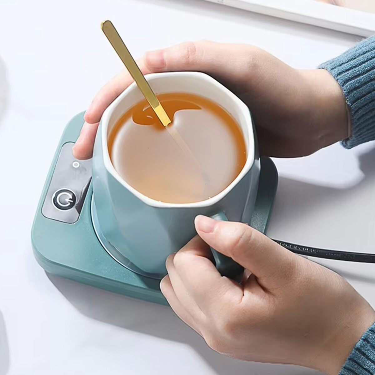 Smart Electric Coffee Mug Warmer - USB Desk Heater for Hot Drinks