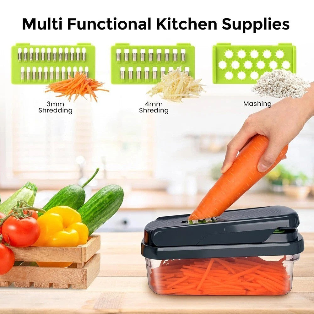 Ultimate 16-in-1 Vegetable Chopper & Fruit Salad Mandolin Slicer - Versatile Food Dicer, Cutter & Peeler