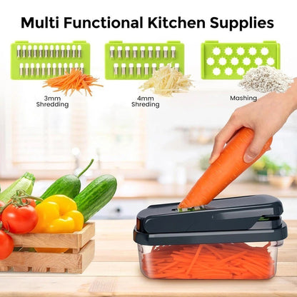 Ultimate 16-in-1 Vegetable Chopper & Fruit Salad Mandolin Slicer - Versatile Food Dicer, Cutter & Peeler