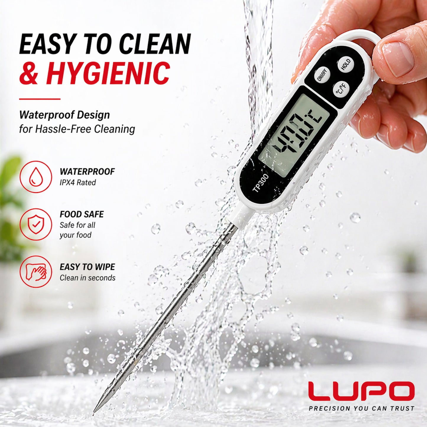 Instant Read Digital Meat Thermometer for BBQ and Air Fryer Cooking