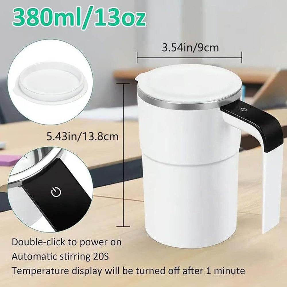 Self-Stirring Coffee Mug 380ML Magnetic Stirring Cup Portable Rechargeable