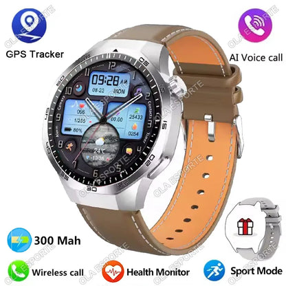 2025 New for Android Ios Smart Watch Men HD AMOLED Screen GPS Motion Trajectory Heart Rate Bluetooth Calls Smartwatch Waterproof